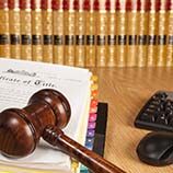 Gavel sitting on desk